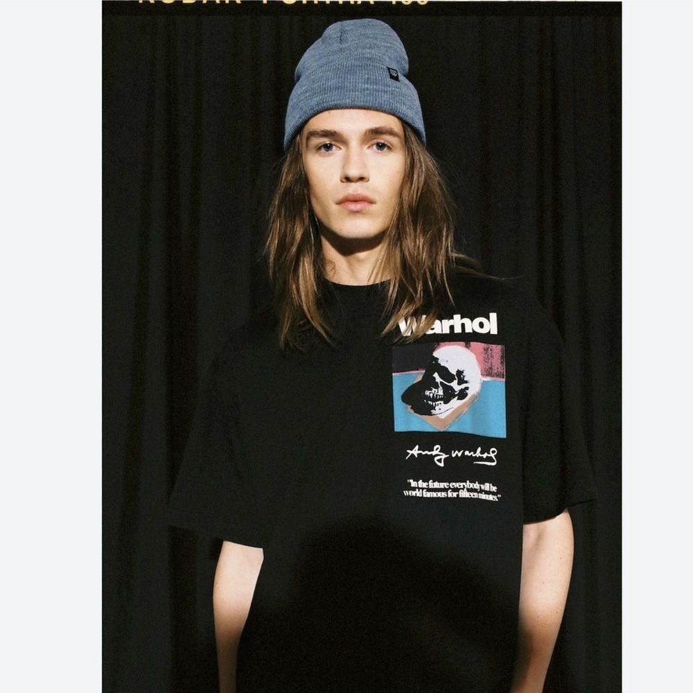 EUC Andy Warhol Pull&Bear Black Graphic Tee